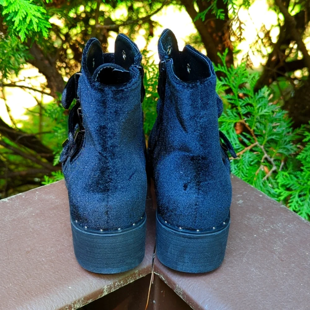 Western Style Velour Booties - Like NEW
